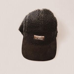 LL Bean All-Black Sherpa Cord Five-Panel Cap – Gorpcore Trail Utility Hat